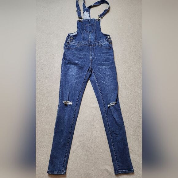 American Bazi Overalls Denim Distressed Size Medium - Picture 1 of 12